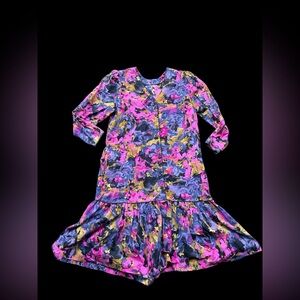 ✨Chez California 80s floral dress with ruffle hem✨
